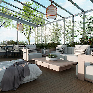 FORMVOLLENDETE ÜBERDACHUNG